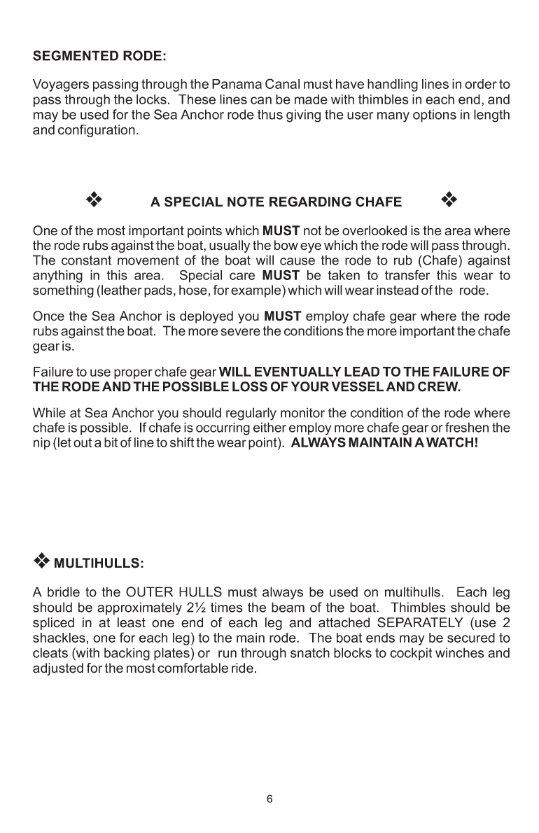 ' Para Tech Sea Anchor Instructions'