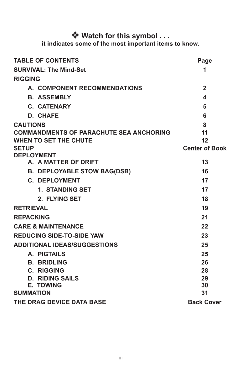 Para Tech Sea Anchor Instructions