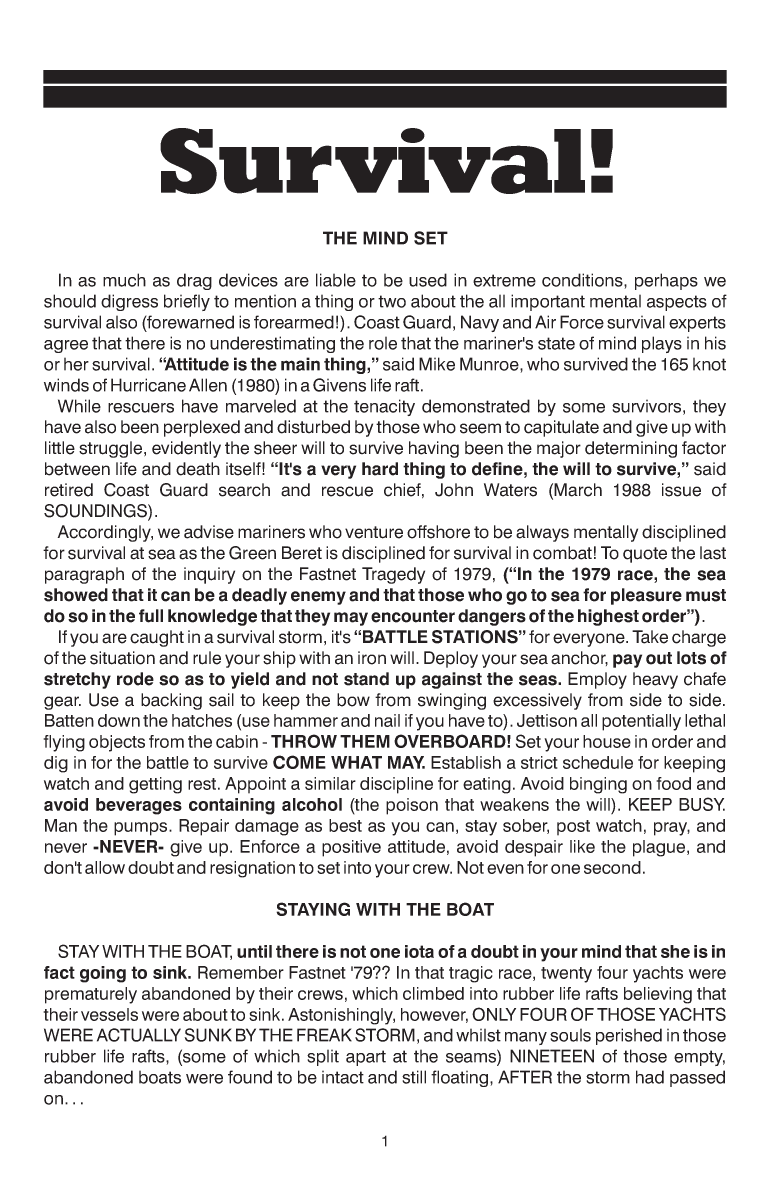 ' Para Tech Sea Anchor Instructions'