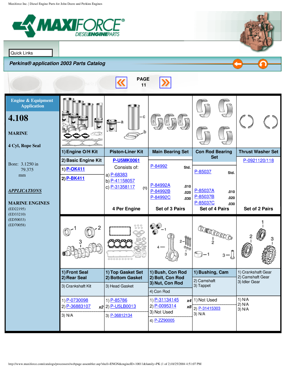 ' Perkins Maxiforce Diesel Engine Parts'