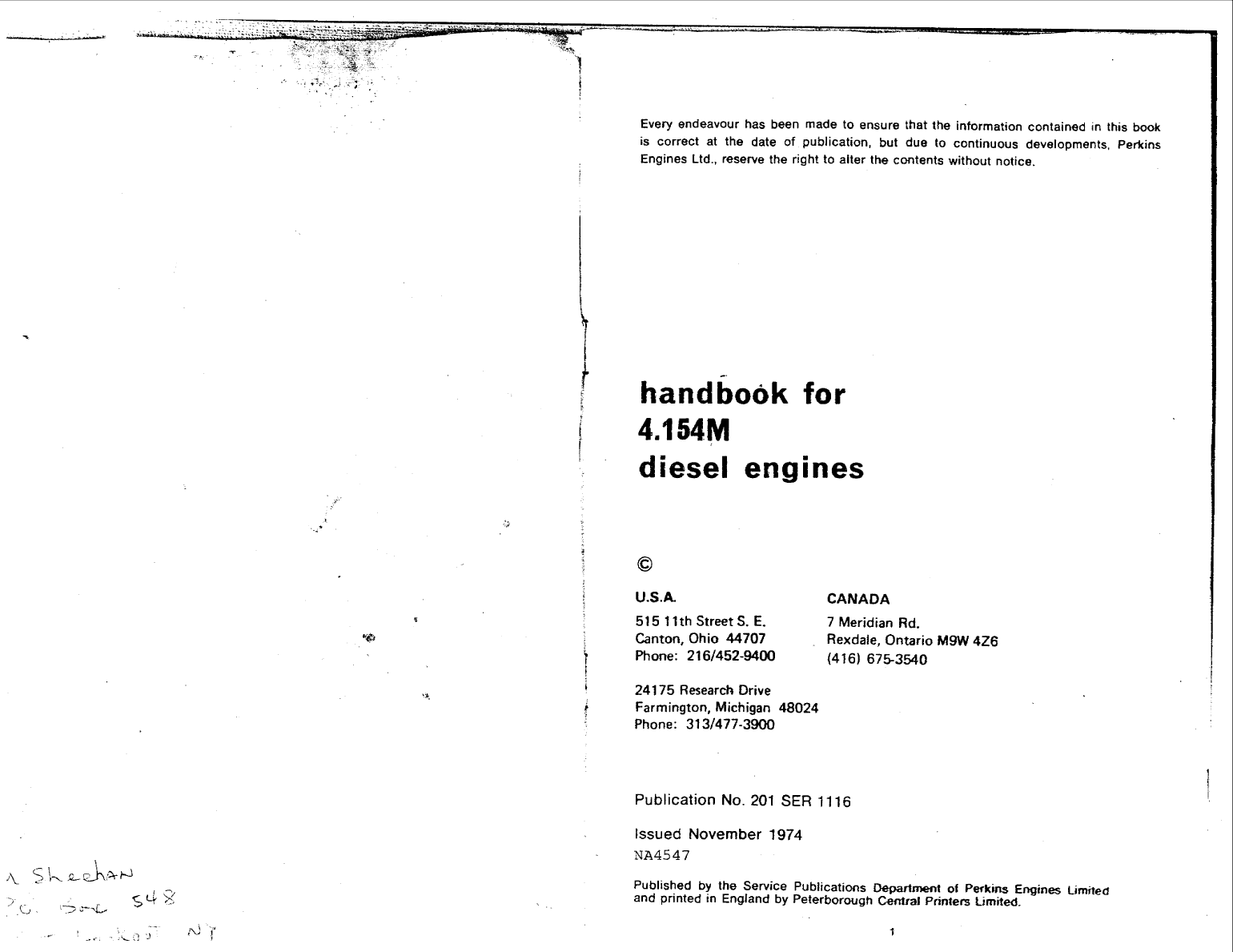 Perkins 4.154 Marine Handbook