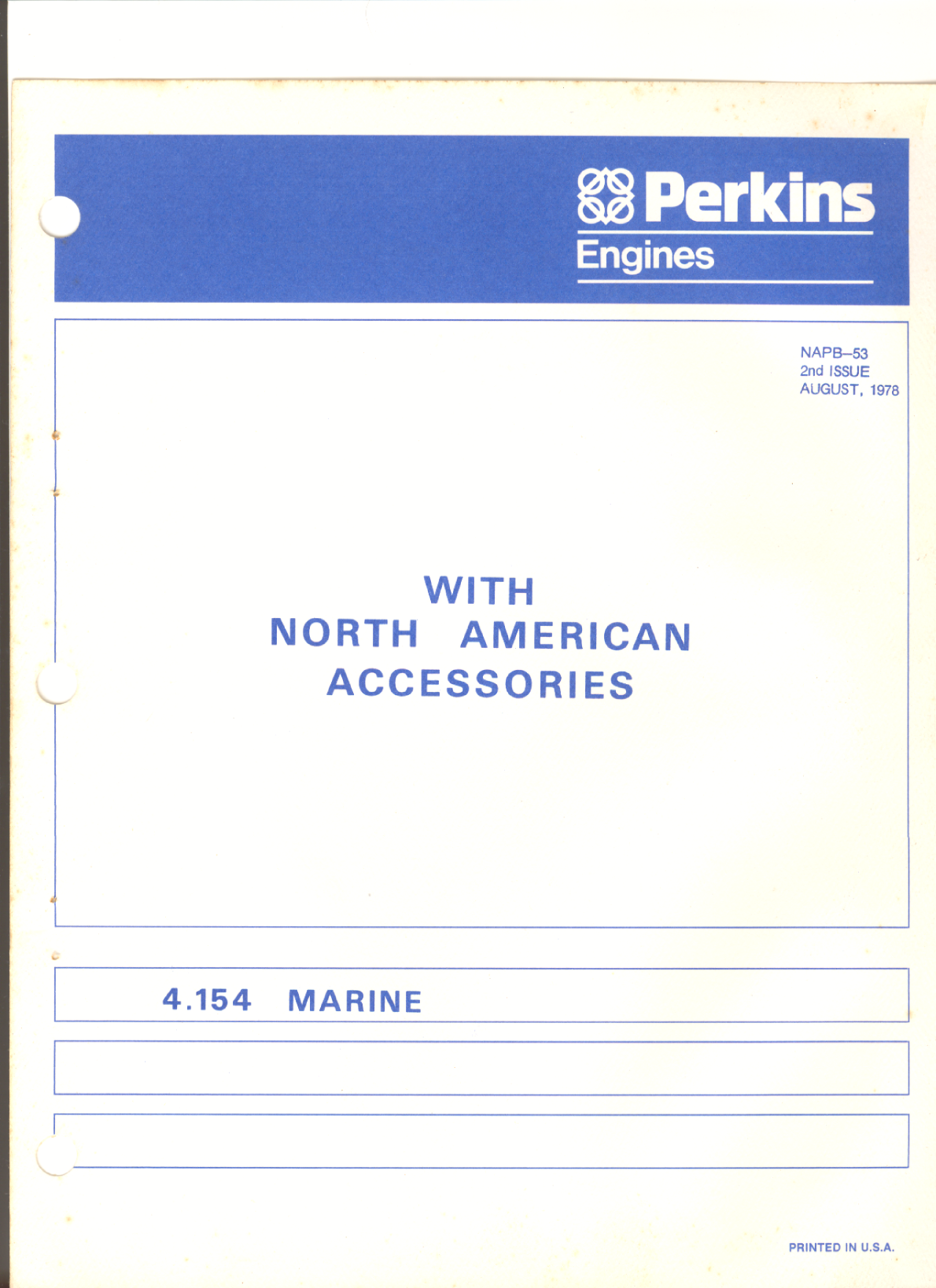 Perkins 4.154 Parts Manual