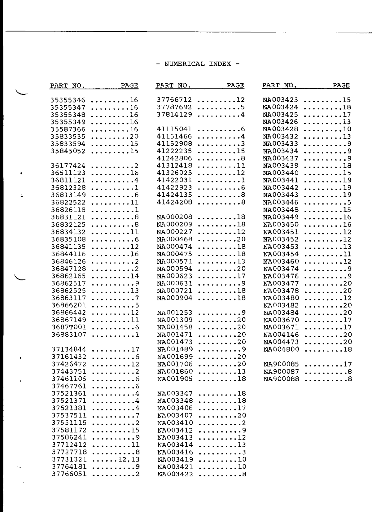 Perkins 4.154 Parts Manual