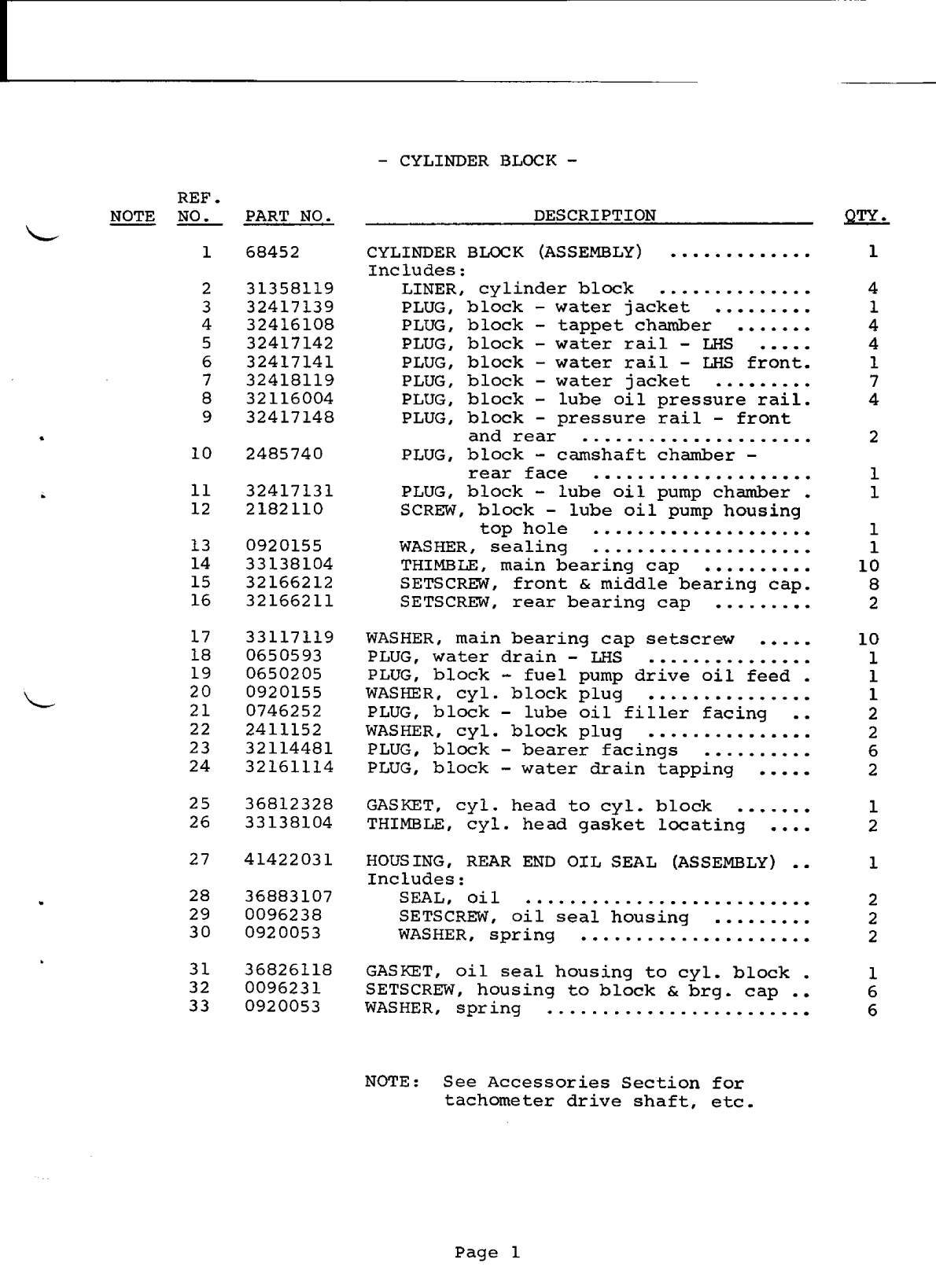 Perkins 4.154 Parts Manual