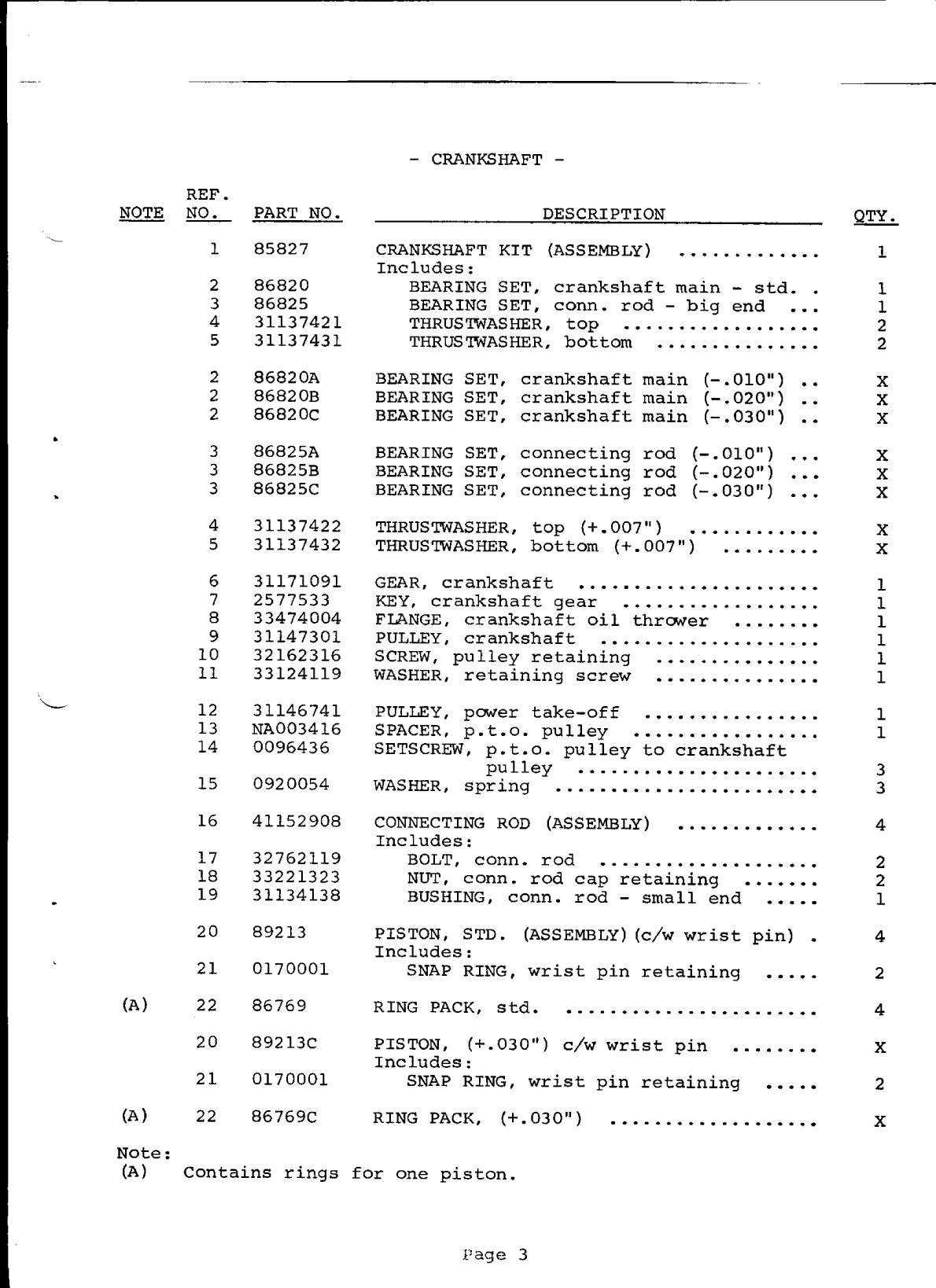 Perkins 4.154 Parts Manual