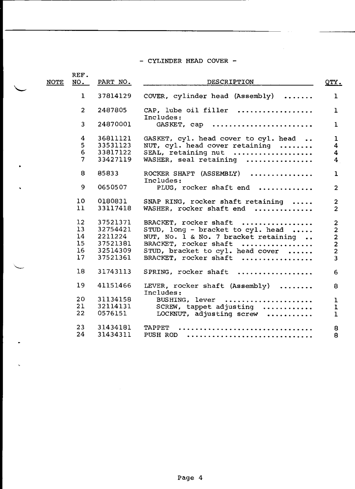 Perkins 4.154 Parts Manual