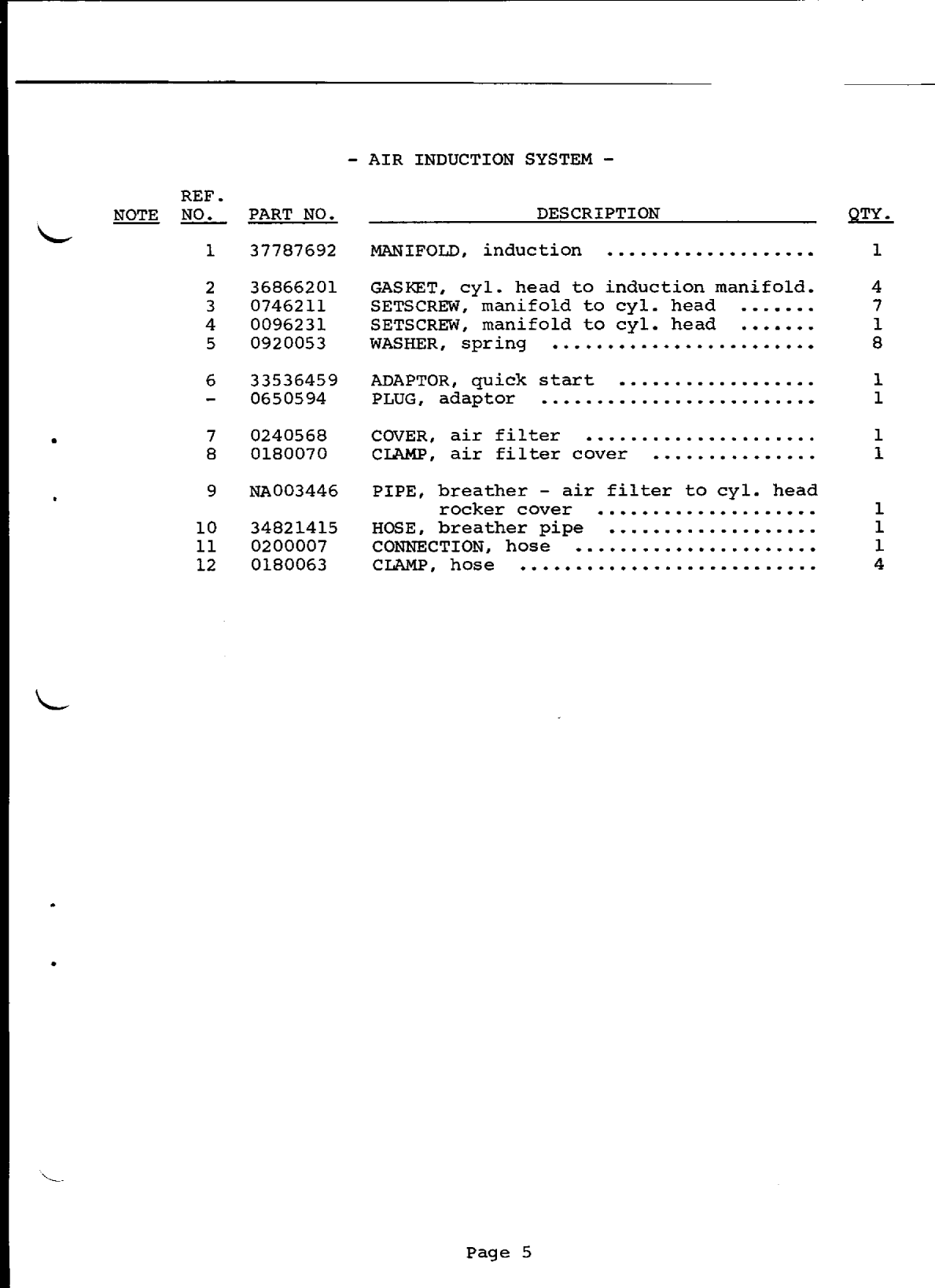Perkins 4.154 Parts Manual