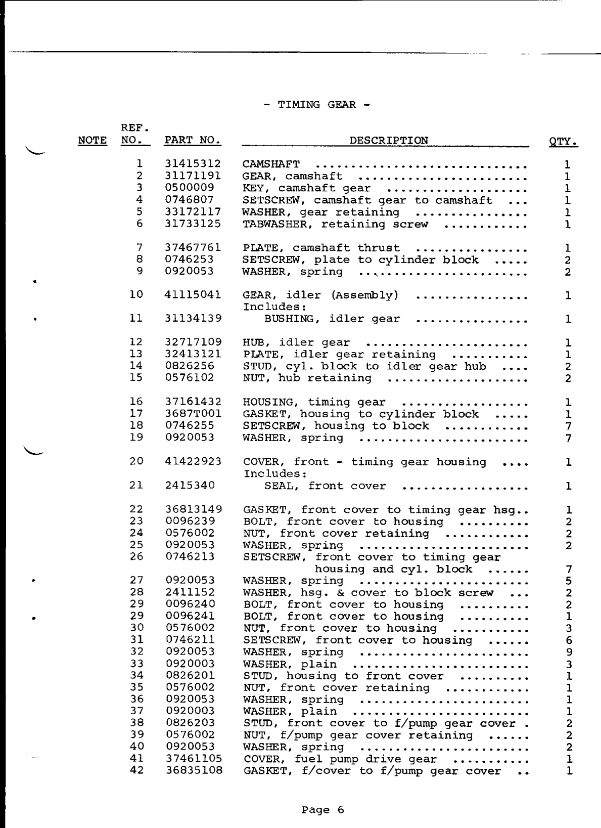 Perkins 4.154 Parts Manual