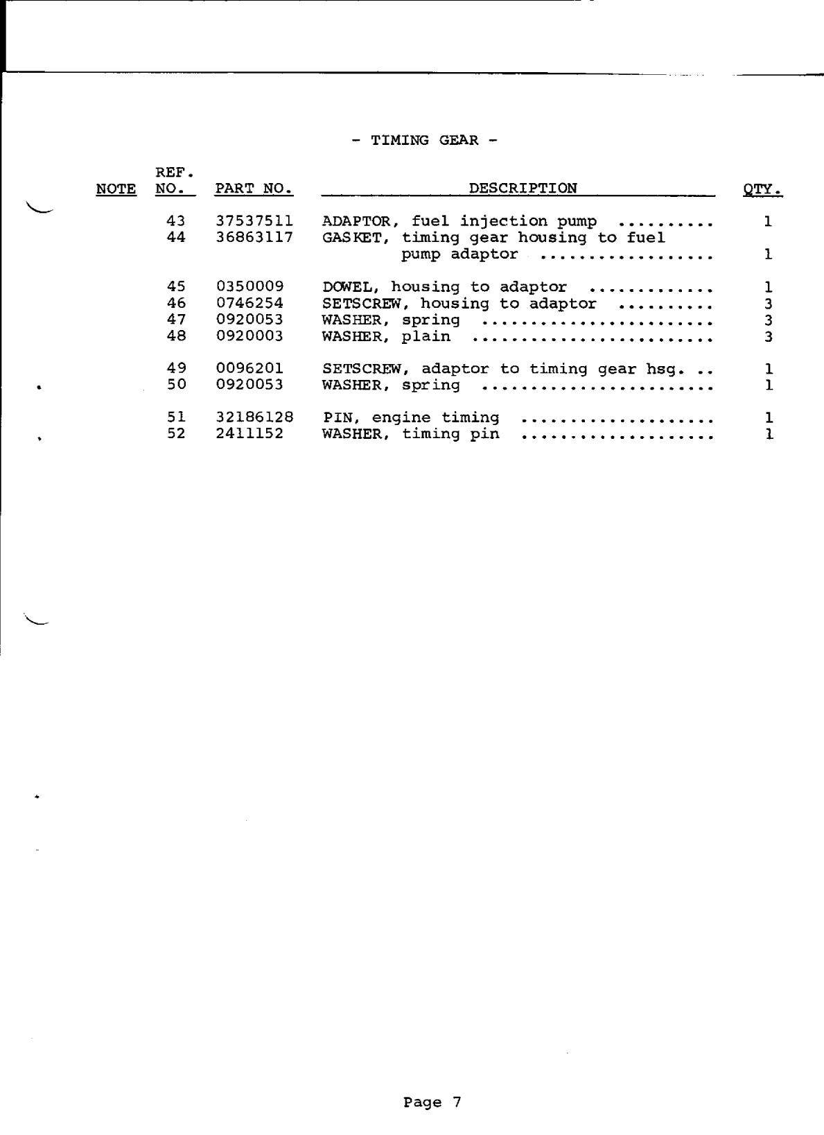 Perkins 4.154 Parts Manual