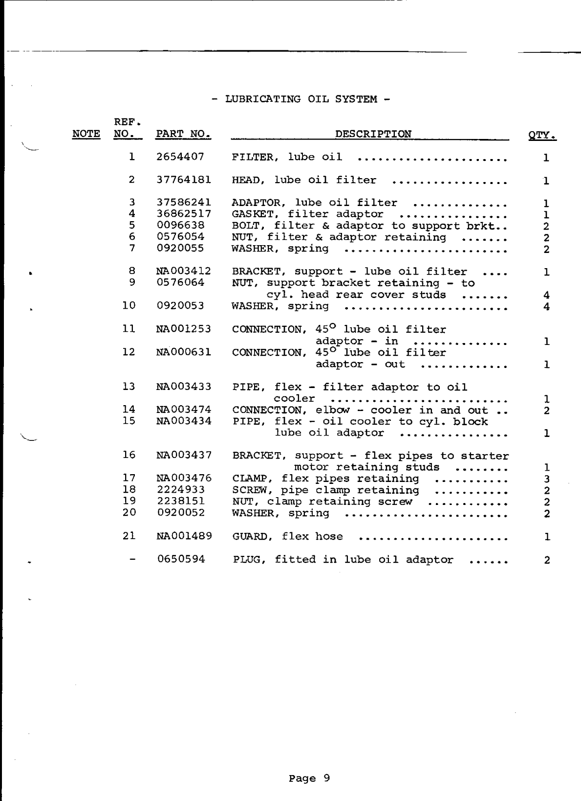 Perkins 4.154 Parts Manual
