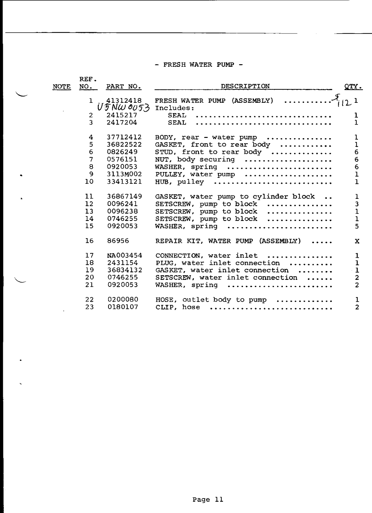 Perkins 4.154 Parts Manual