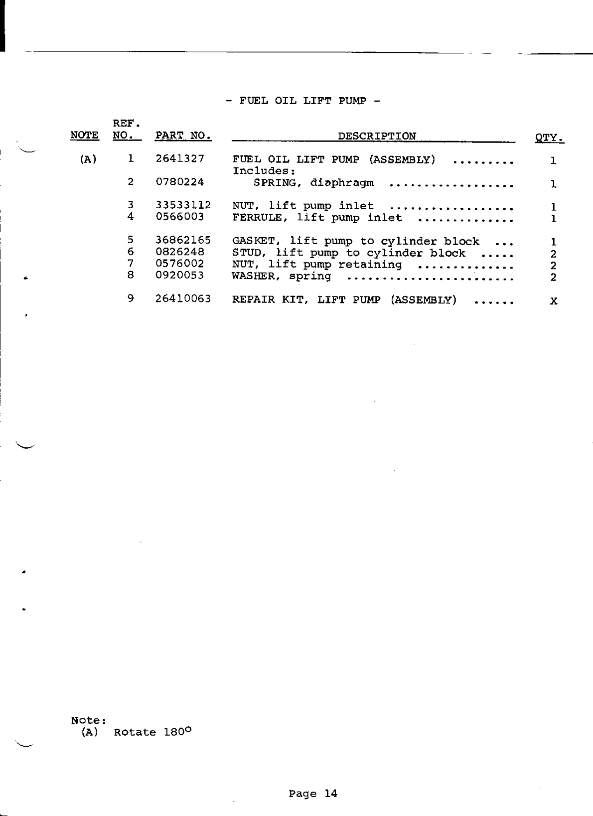 Perkins 4.154 Parts Manual