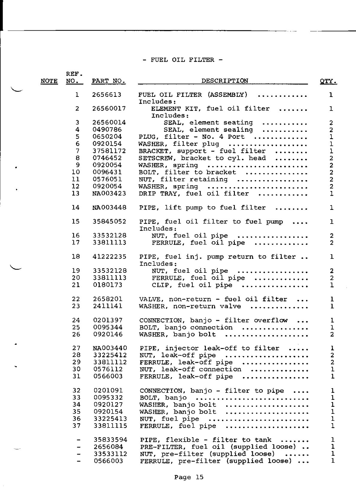 Perkins 4.154 Parts Manual