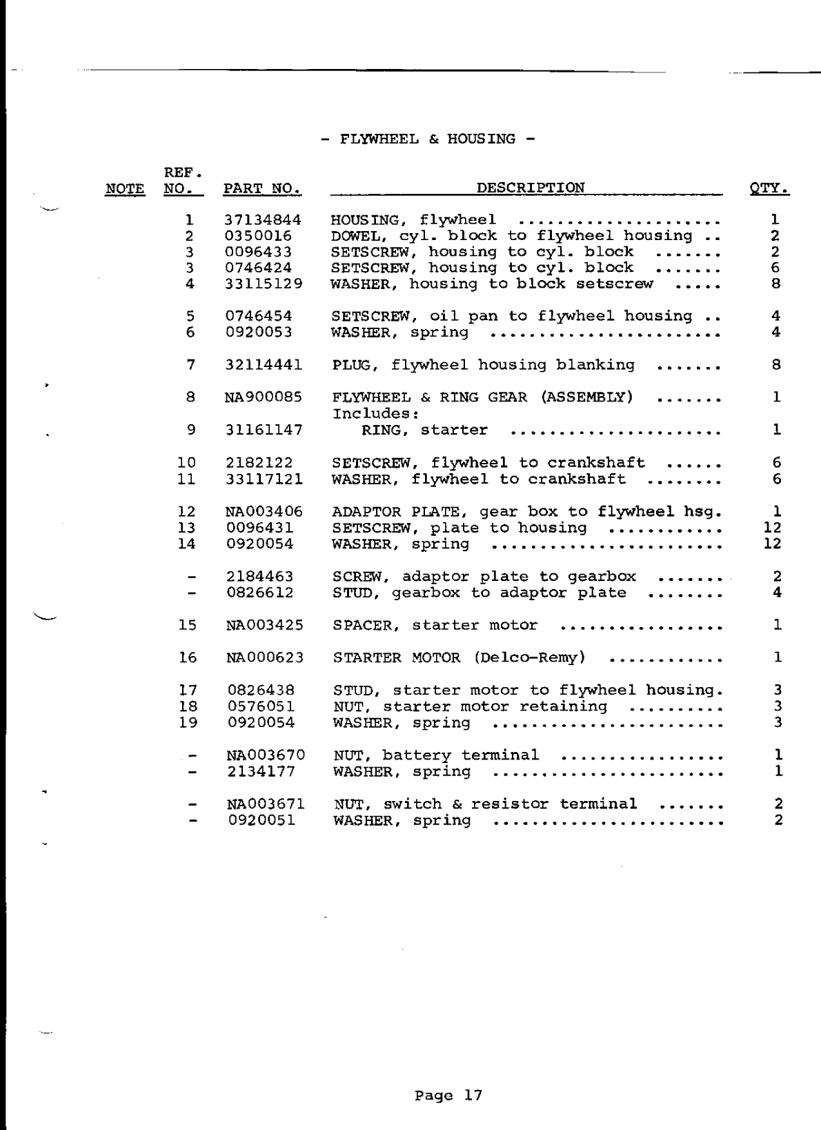 Perkins 4.154 Parts Manual