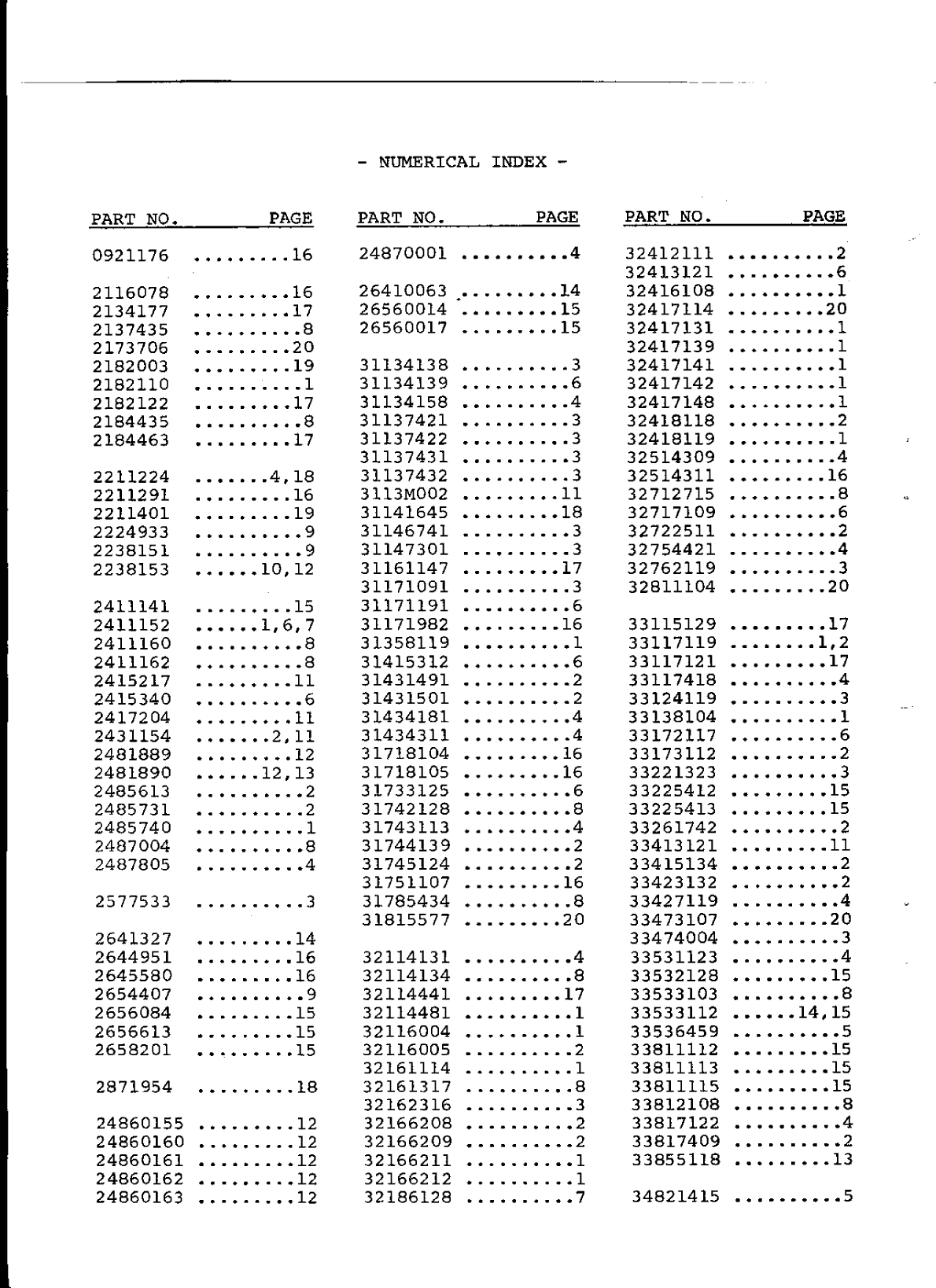 Perkins 4.154 Parts Manual