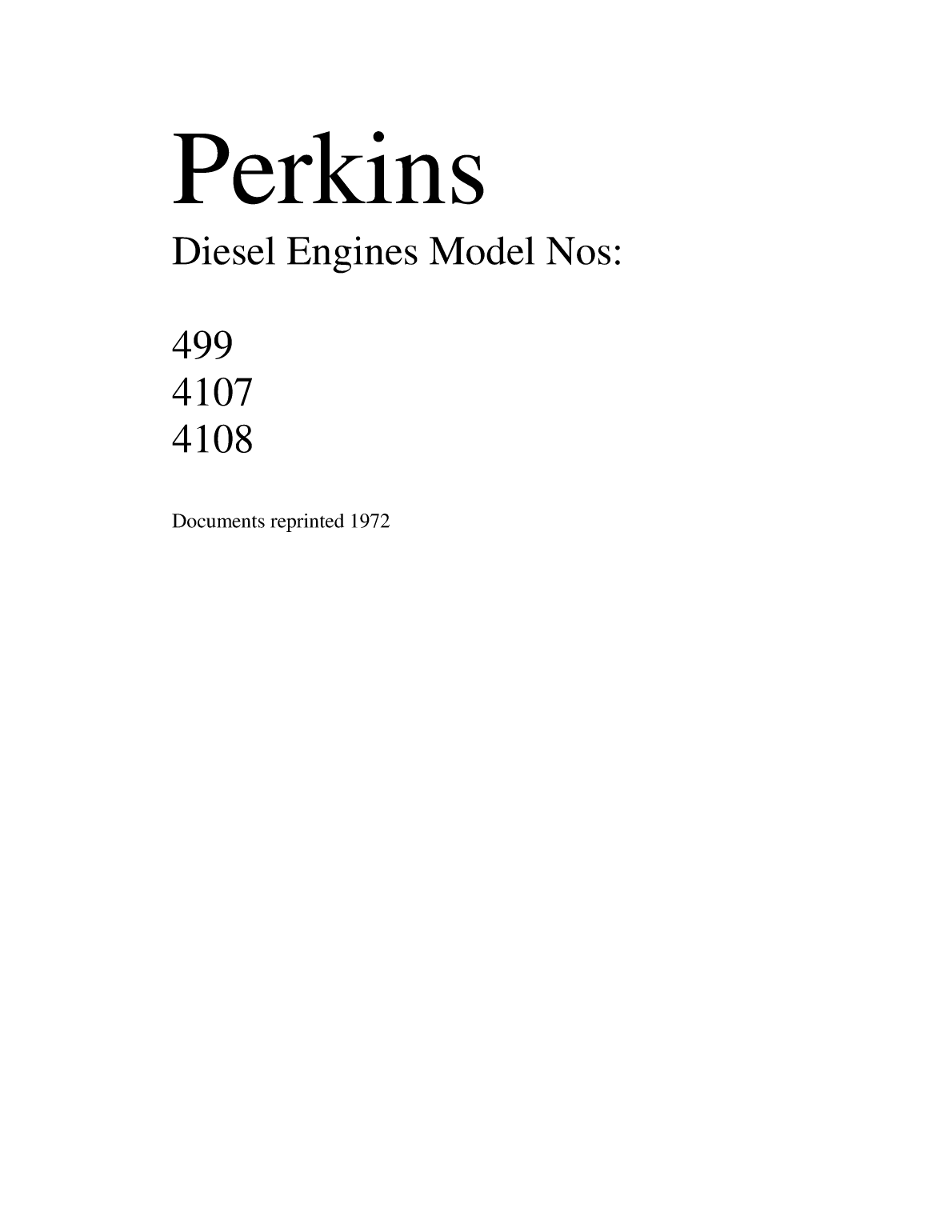 Perkins 4108 Workshop Manual