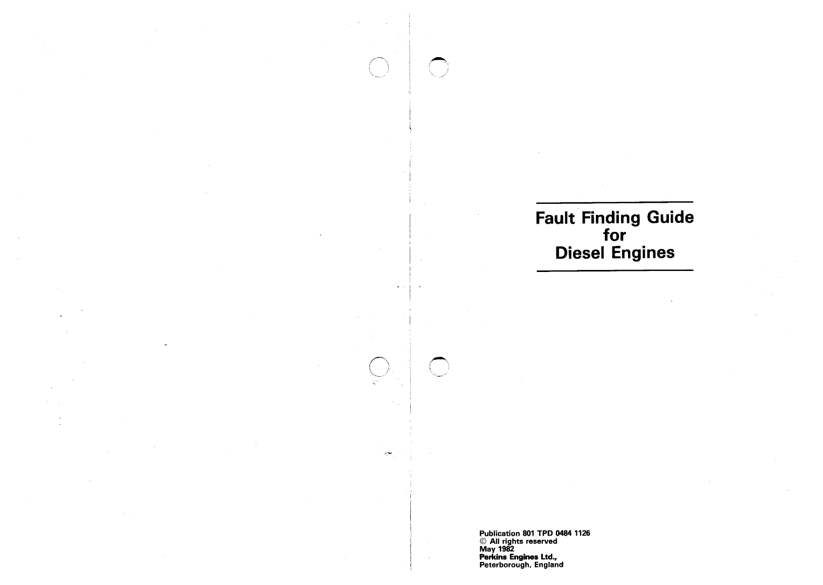' Perkins Engine Fault Finding Guide'