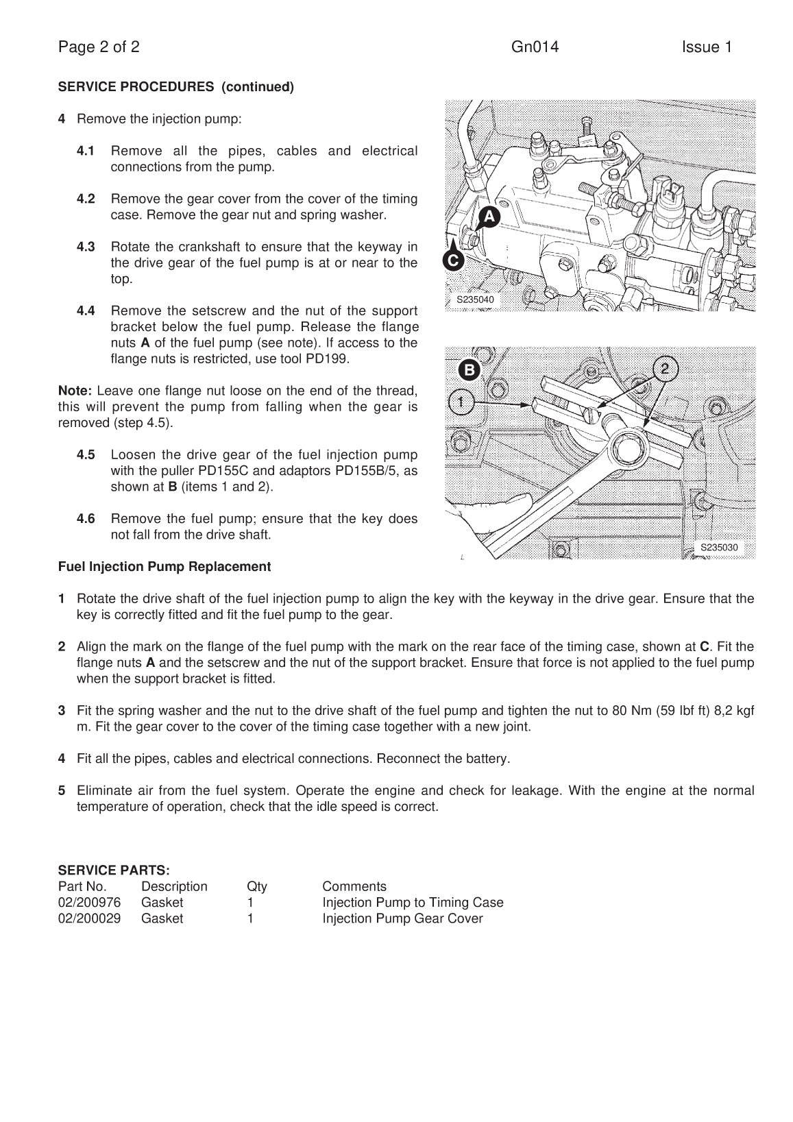 Perkins General Technical Information Bulletin