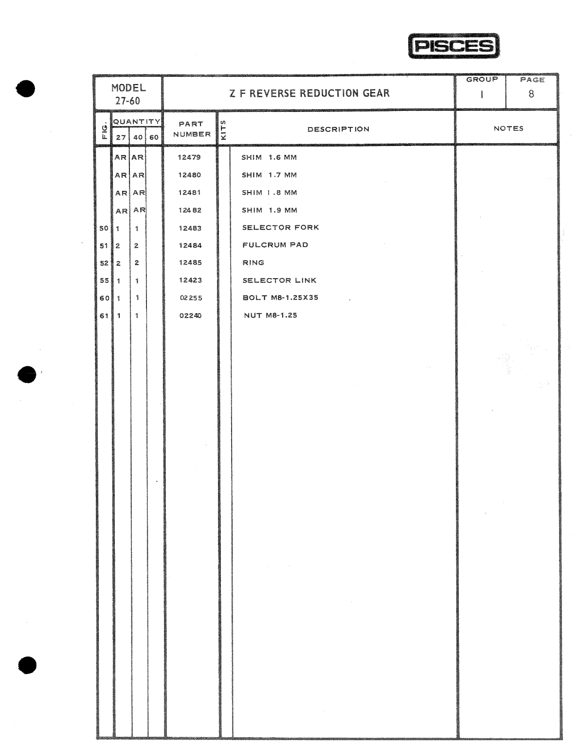 Pisces Marine Diesel Parts Catalog
