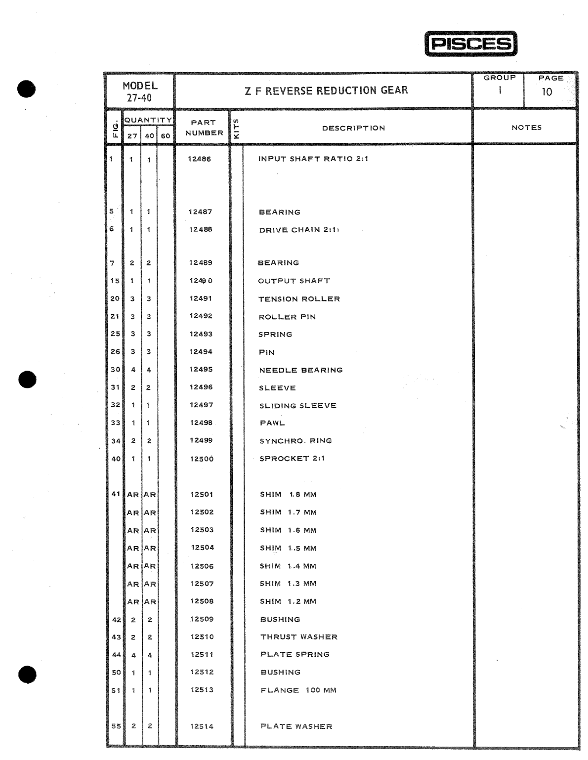 ' Pisces Marine Diesel Parts Catalog'