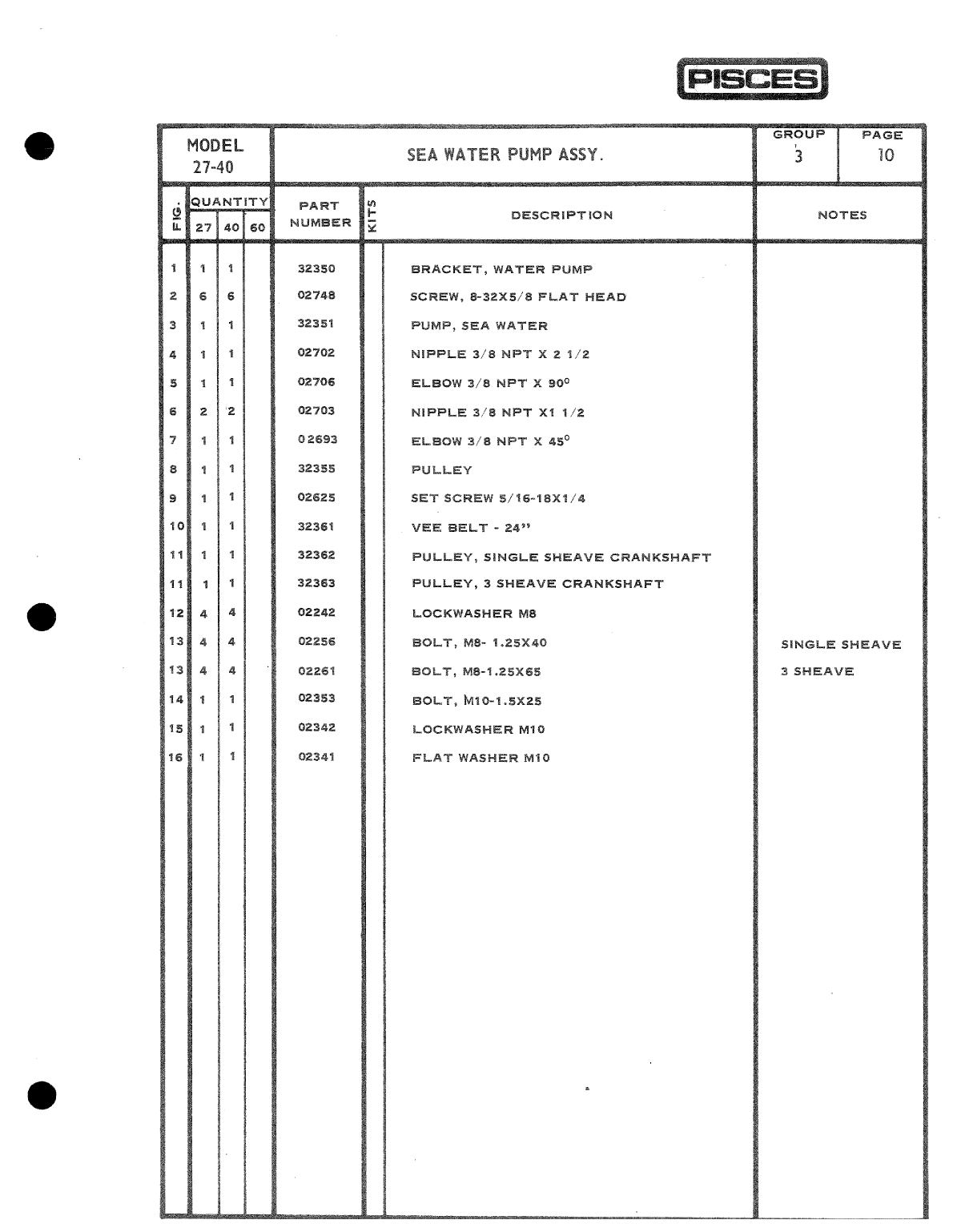 Pisces Marine Diesel Parts Catalog