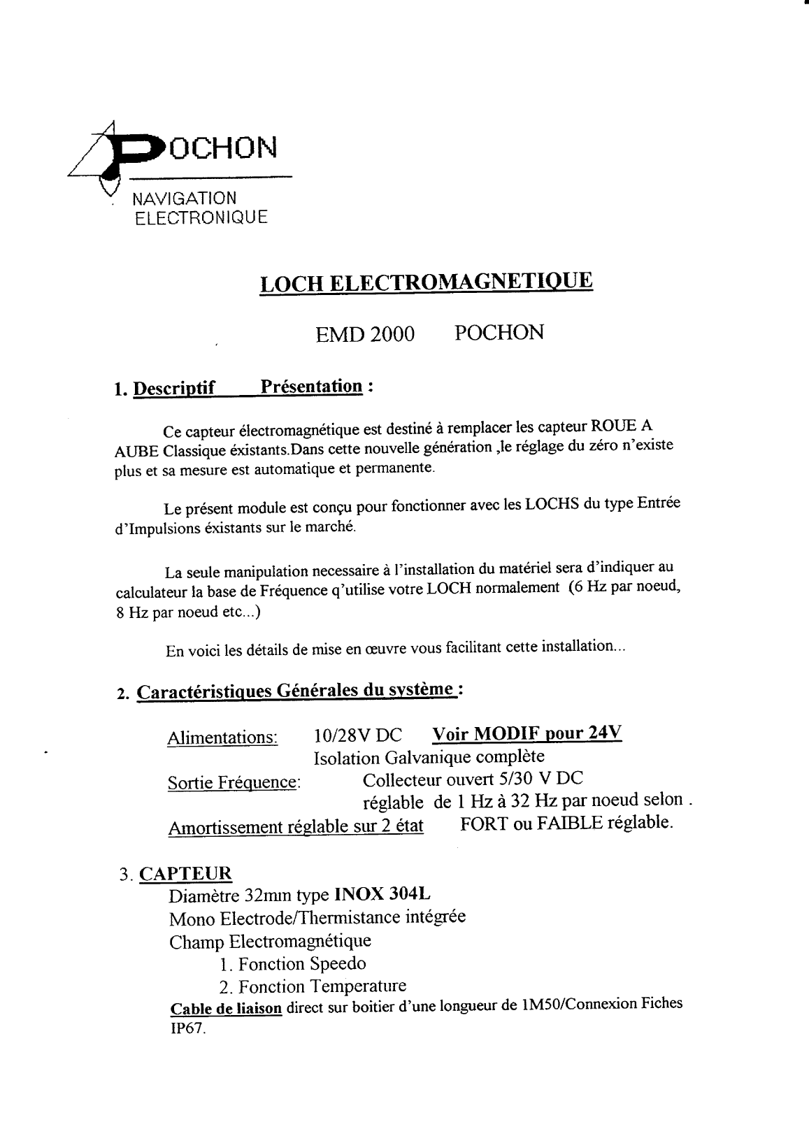 Pochon: Emd 2000 Pochon Emd 2000 Electromagnetic Speed Transducer