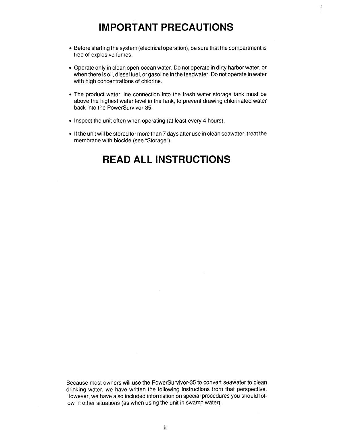 Power Survivor 35 Manual