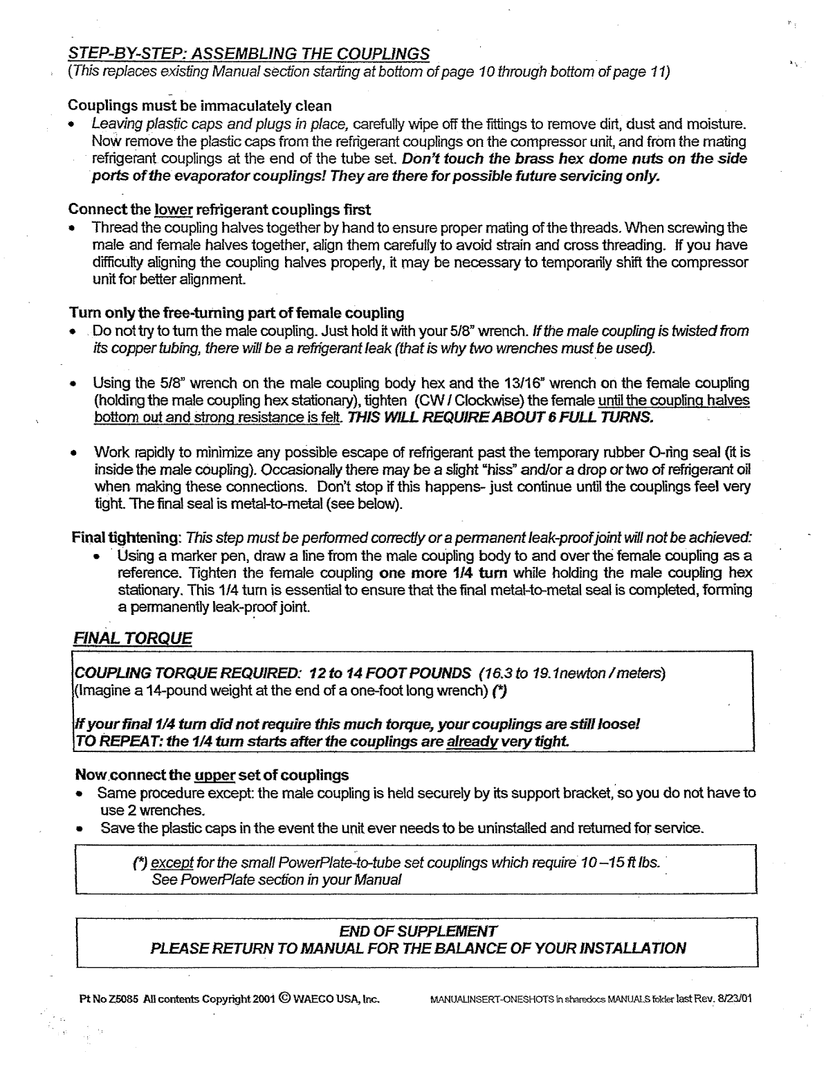 Adler Barbour waeco io Manual