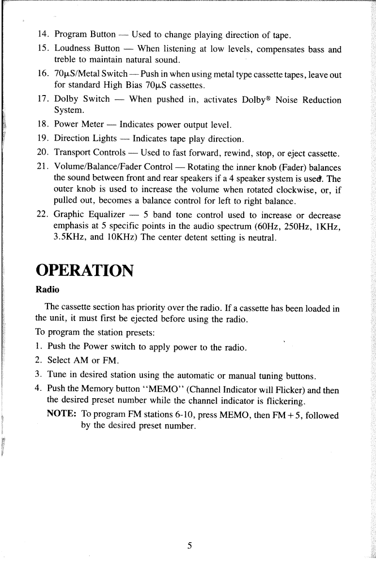 Regency Polaris Ms5000 Radio Owners Manual