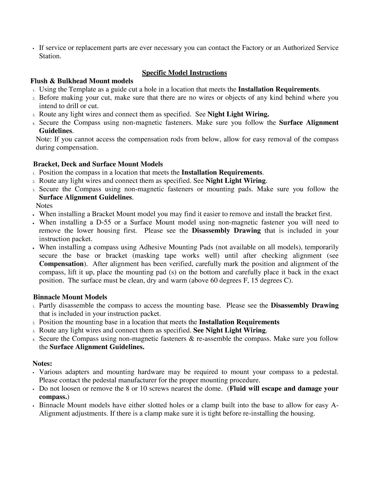 Navigator binnacle mount compass