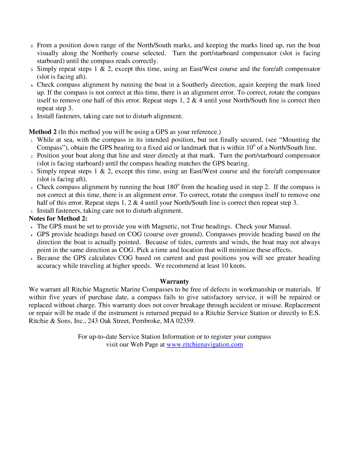 Navigator binnacle mount compass