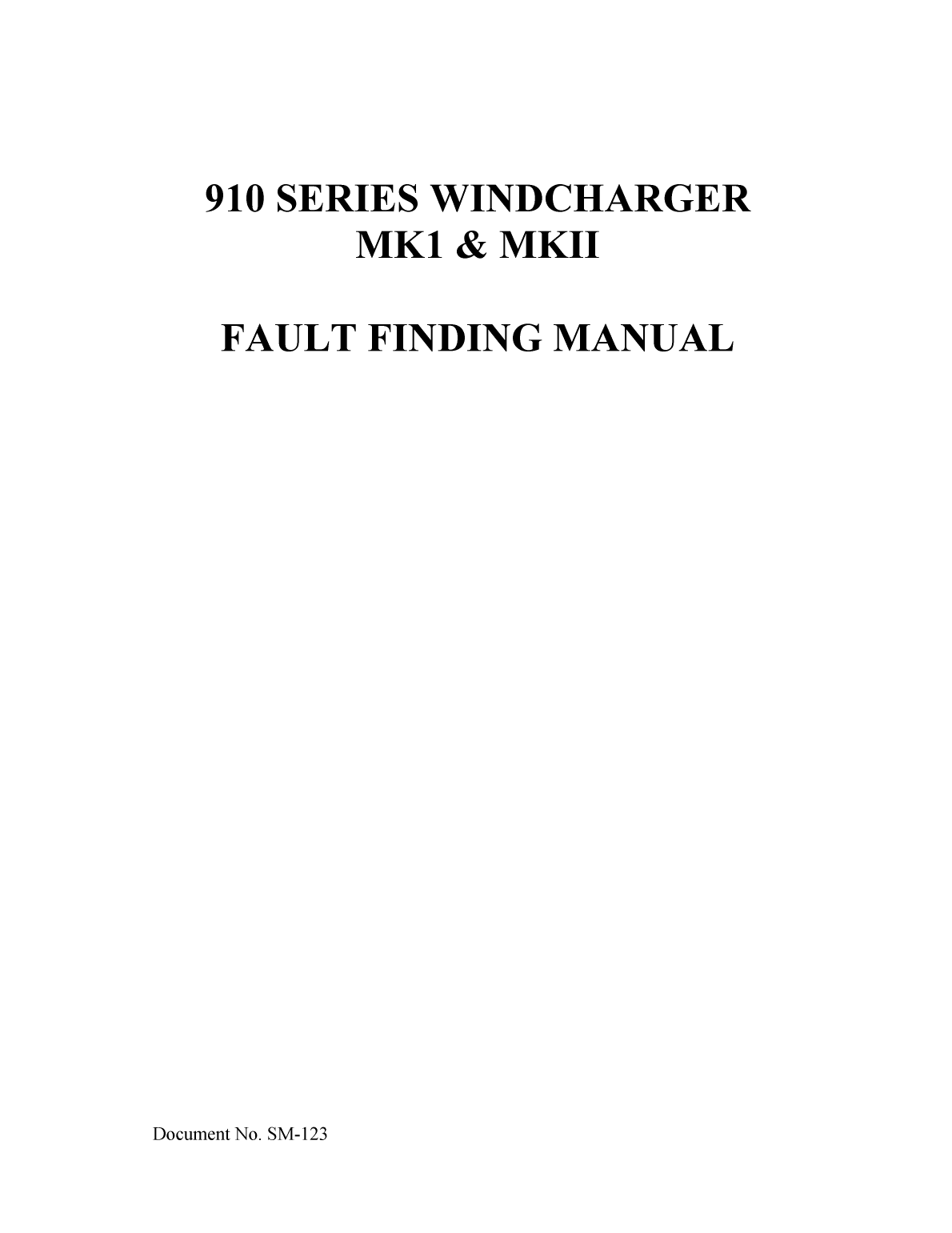 Rutland 910 Fault Finding Manual