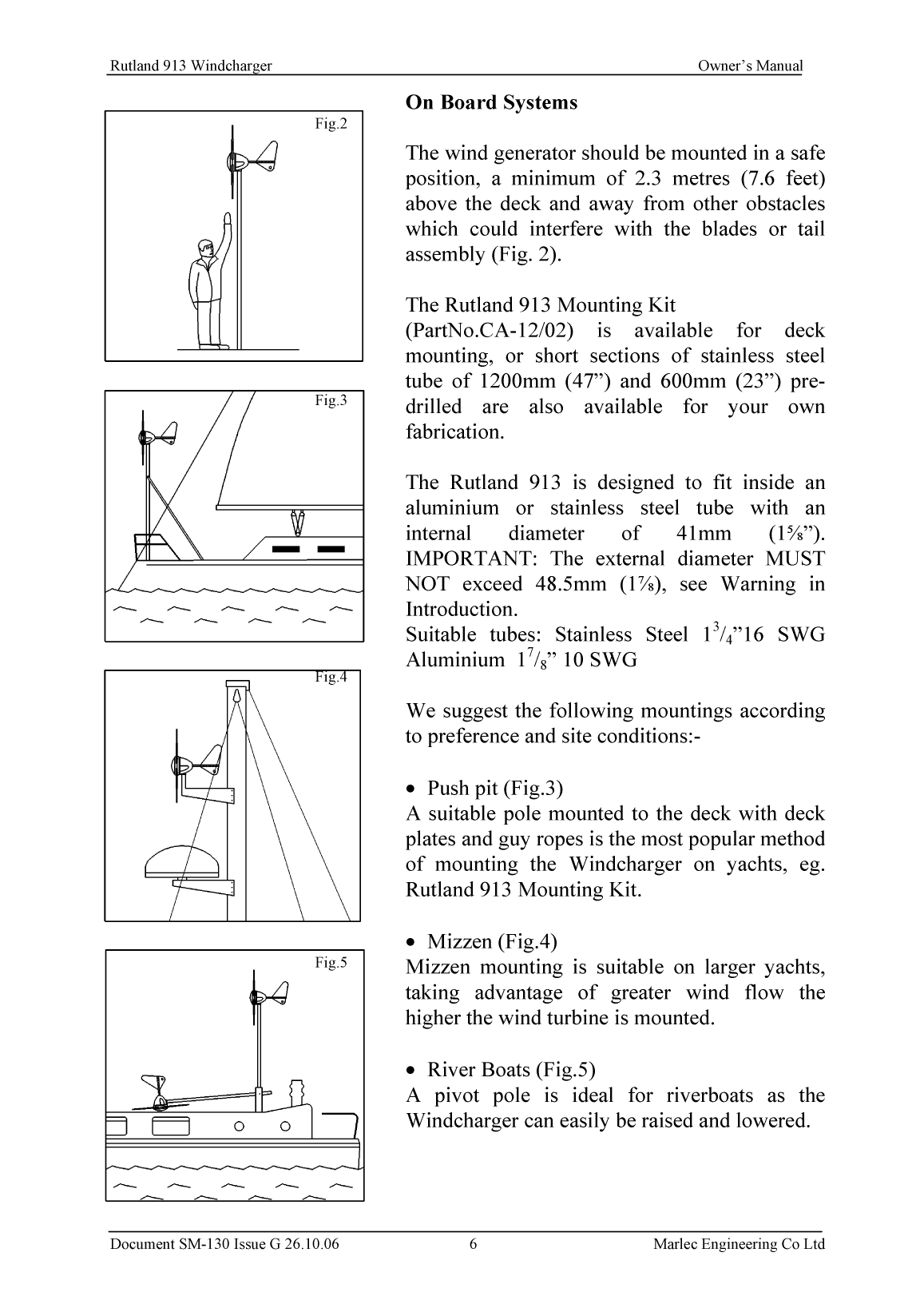 ' Rutland 913 Owners Manual Issue G'