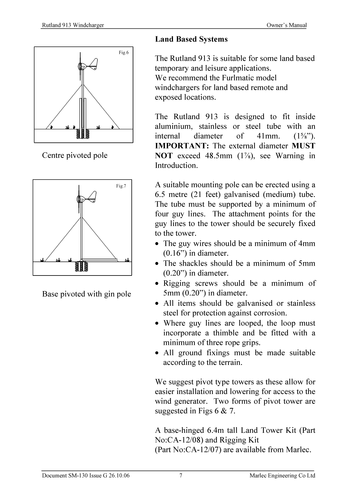 Rutland 913 Owners Manual Issue g