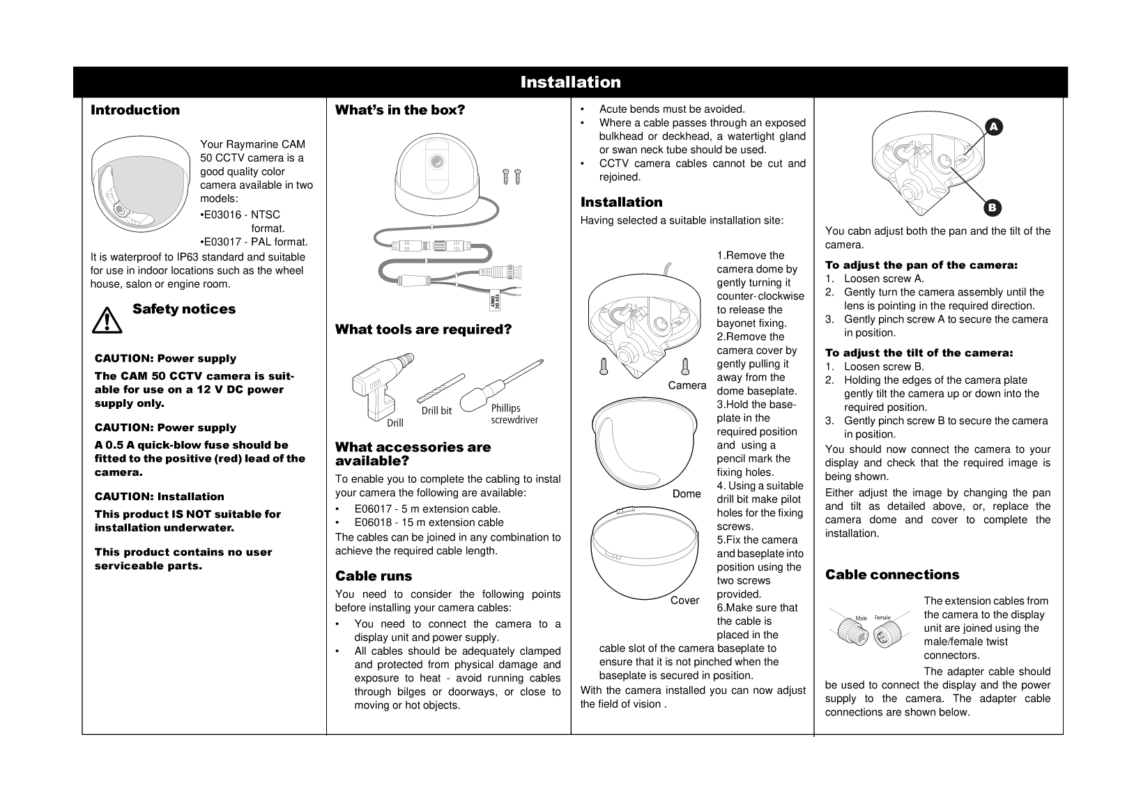 Raymarine Cam50 User Guide 81294 1