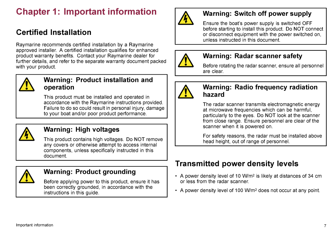 Raymarine Hd Digital Radome Scanner User Guide 81318 2