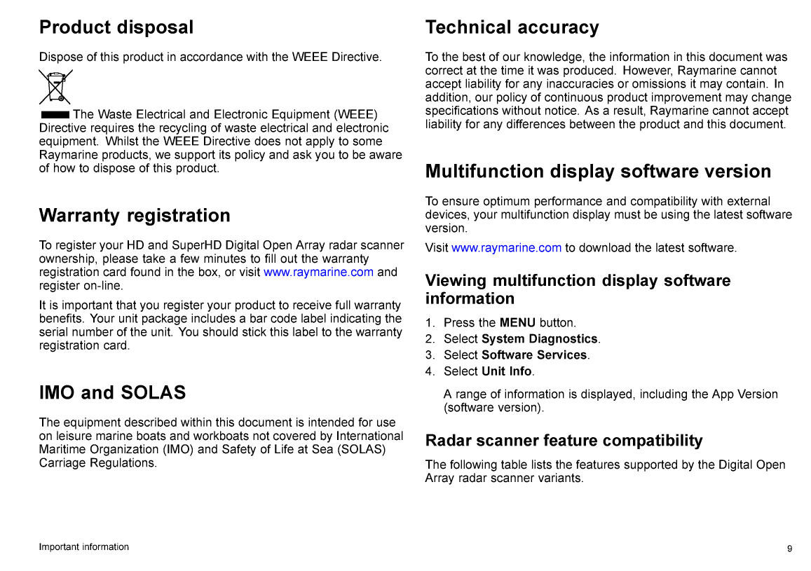 Raymarine Hd Digital Radome Scanner User Guide 81318 2