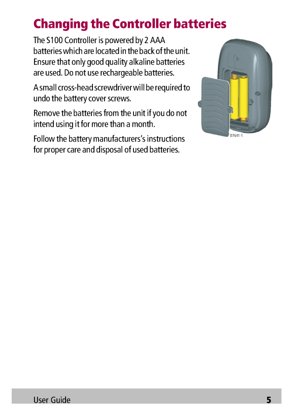 Raymarine S100 Wireless Remote Manual 81242 2 en