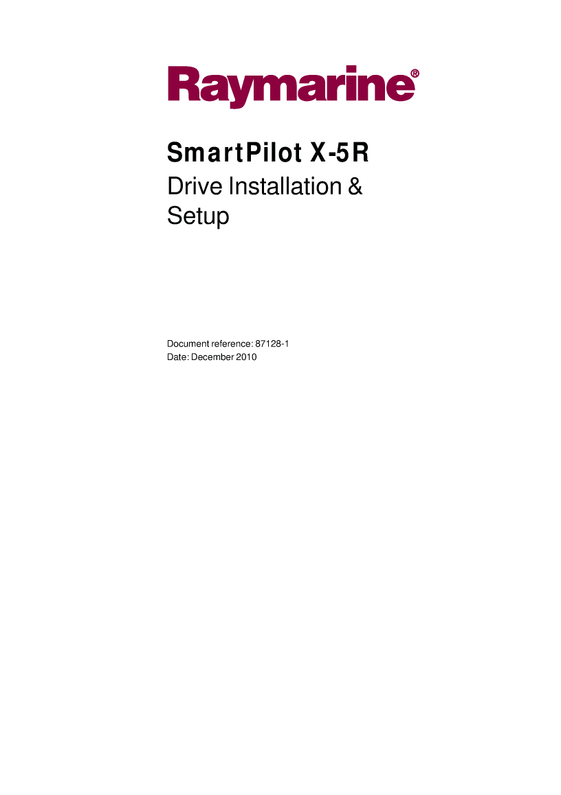 Raymarine Spx 5r Smart Pilot Installation Instructions 87128 1