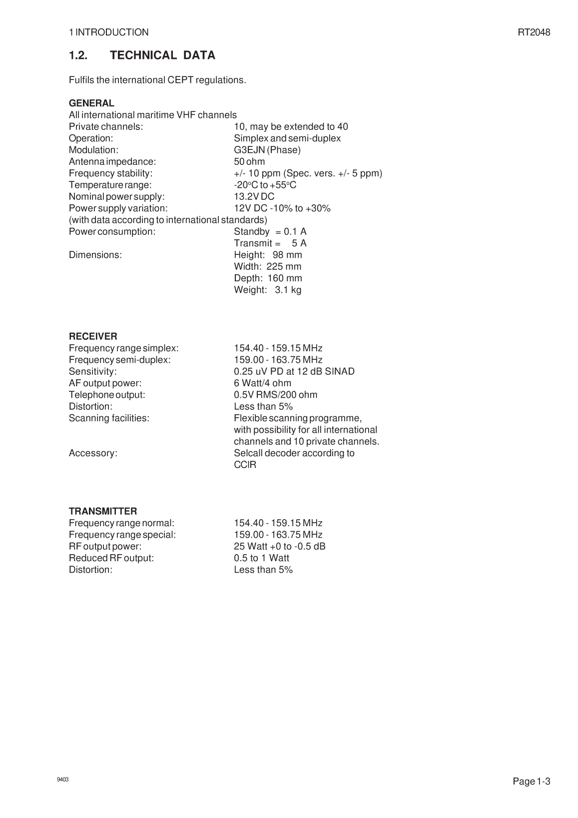 Sailor Compact Vhf Rt 2048 Operators Manual