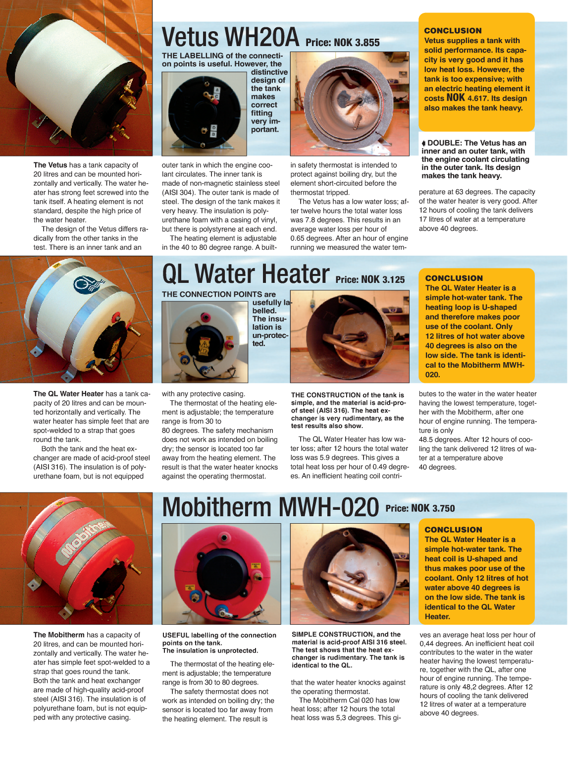 Sigmar: Test Baatmagasinet Marine Boiler Test /comparison