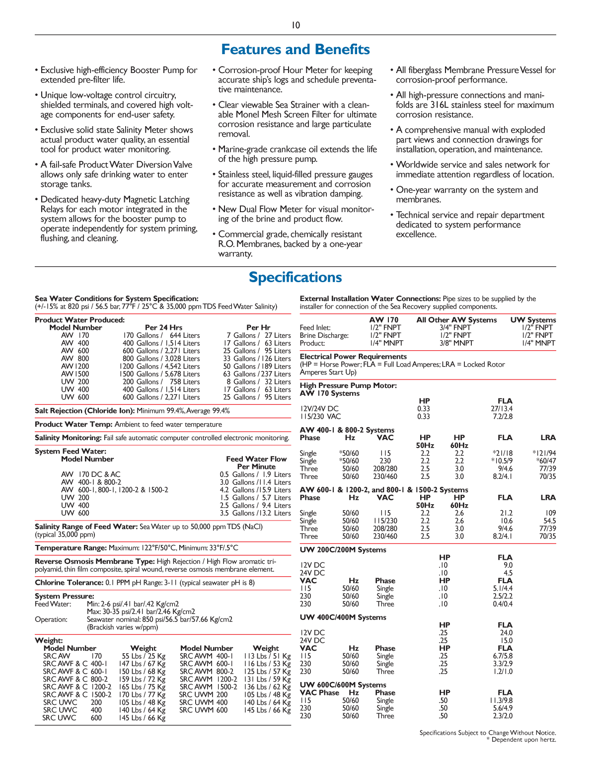 Src: Src 170 english Sea Recovery Src 170 Gallon/day 12 V Desalinisator
