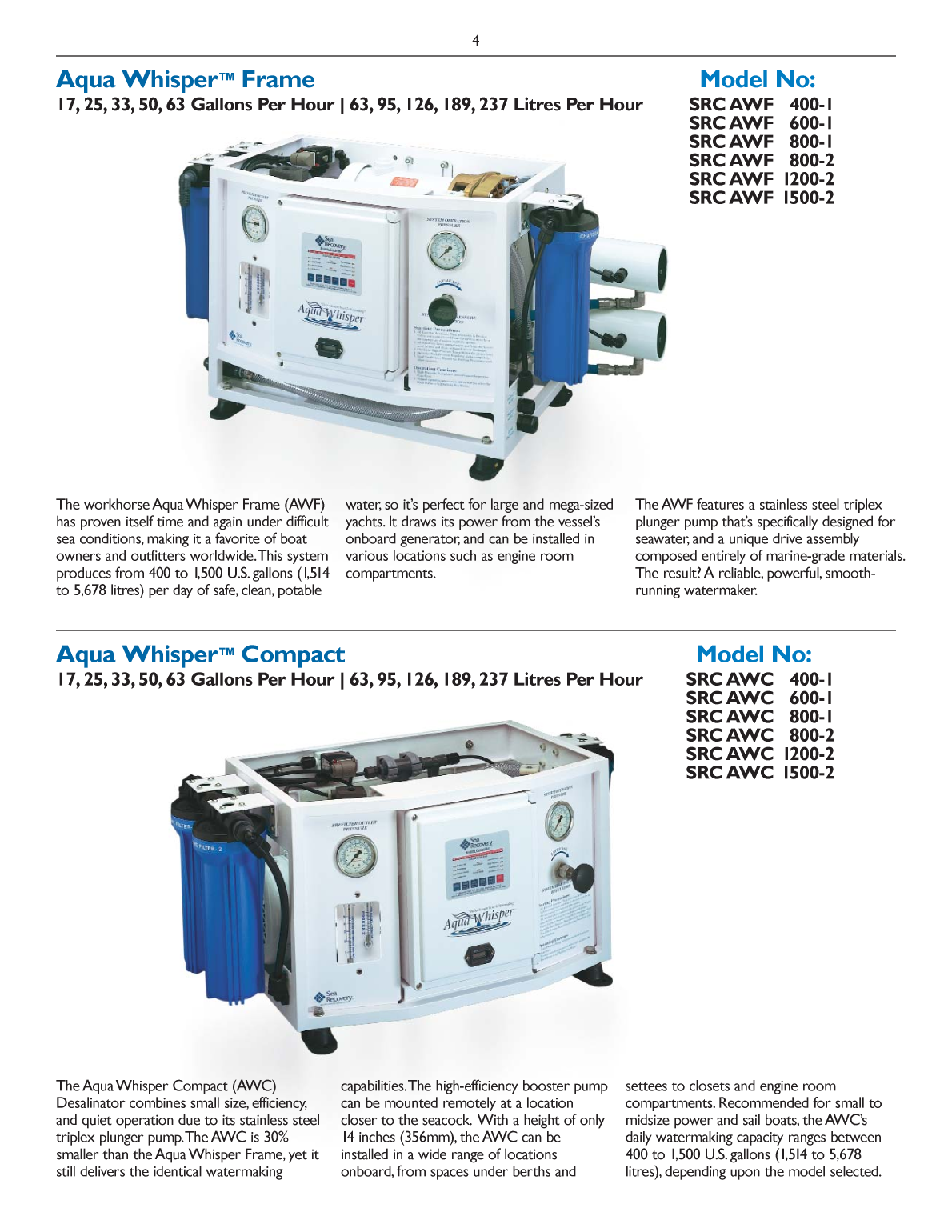 Src: Src 170 english Sea Recovery Src 170 Gallon/day 12 V Desalinisator