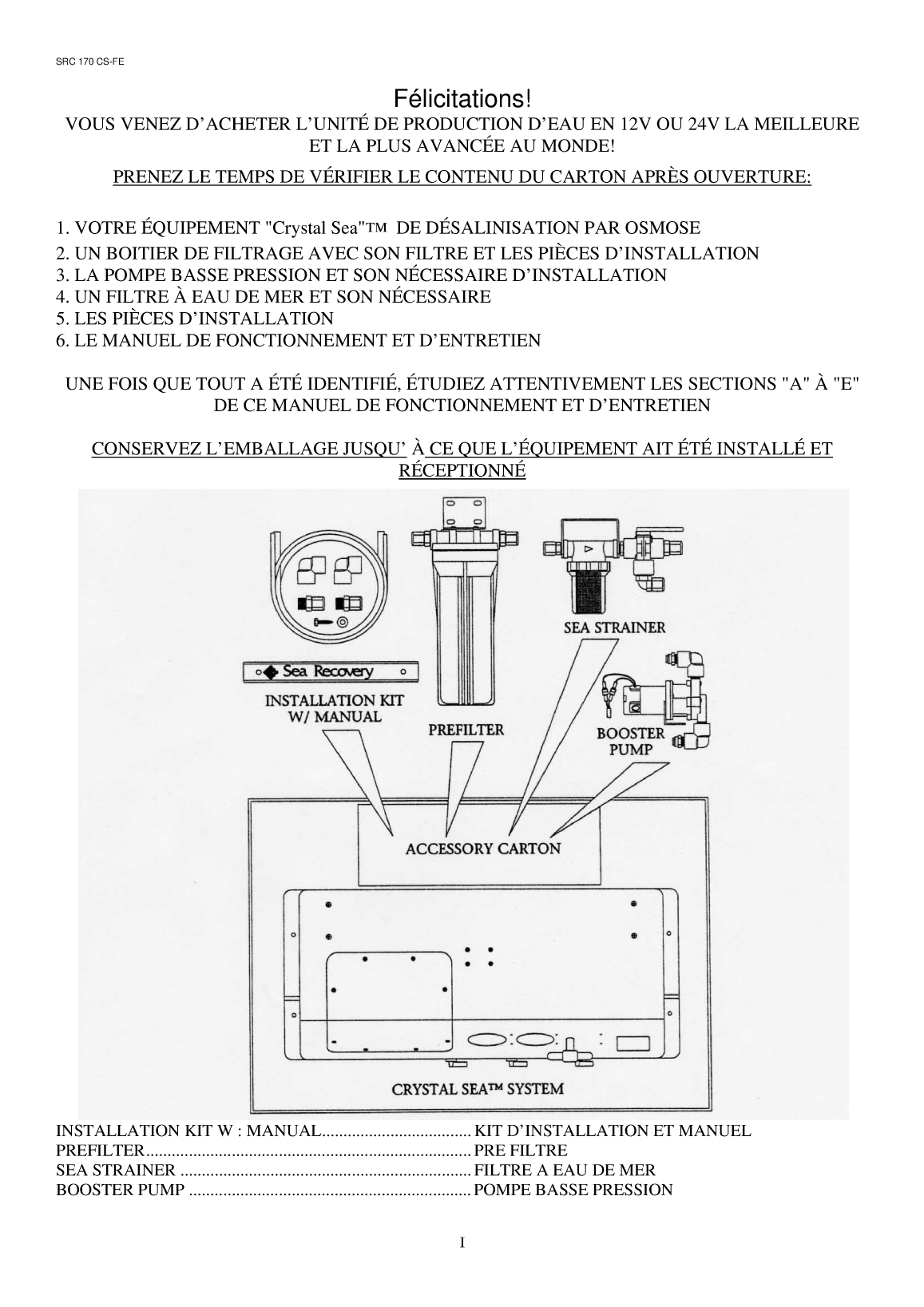 Src: Src 170 french Sea Recovery Src 170 Home Made Translation, Traduction En Français Du Manuel