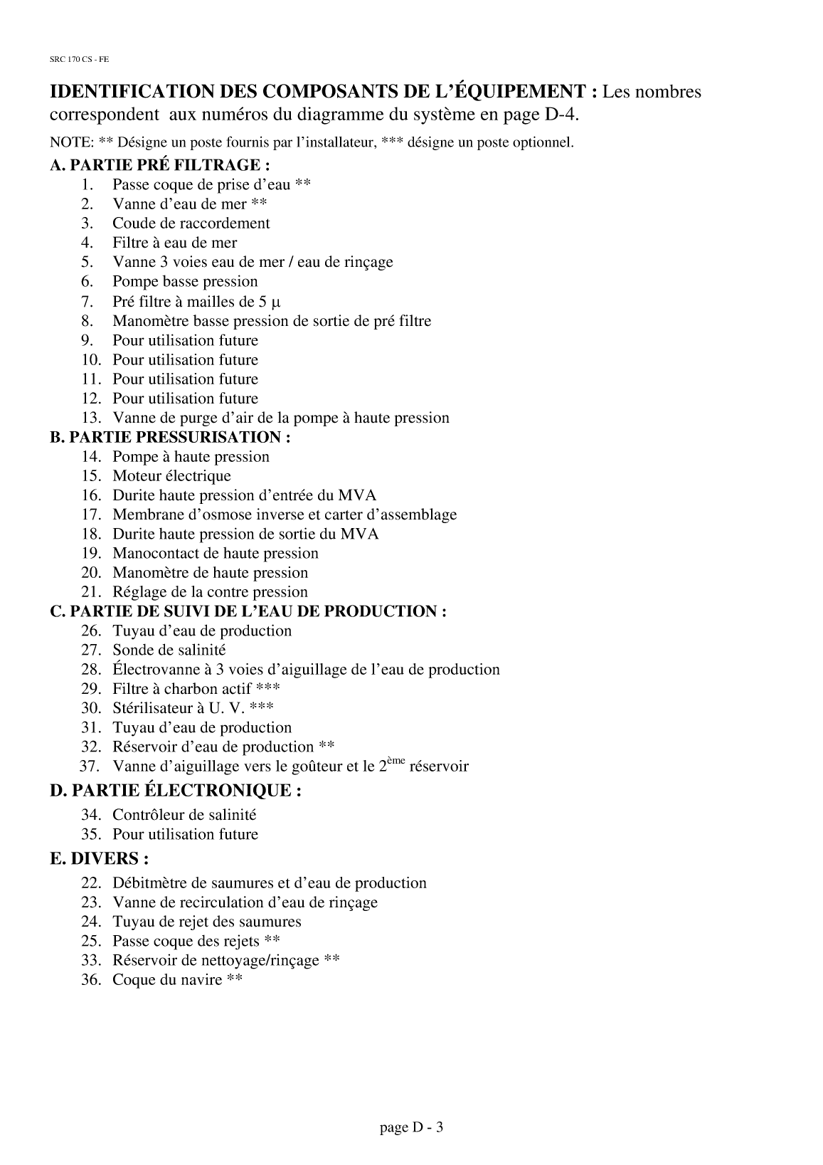 Src: Src 170 french Sea Recovery Src 170 Home Made Translation, Traduction En Français Du Manuel