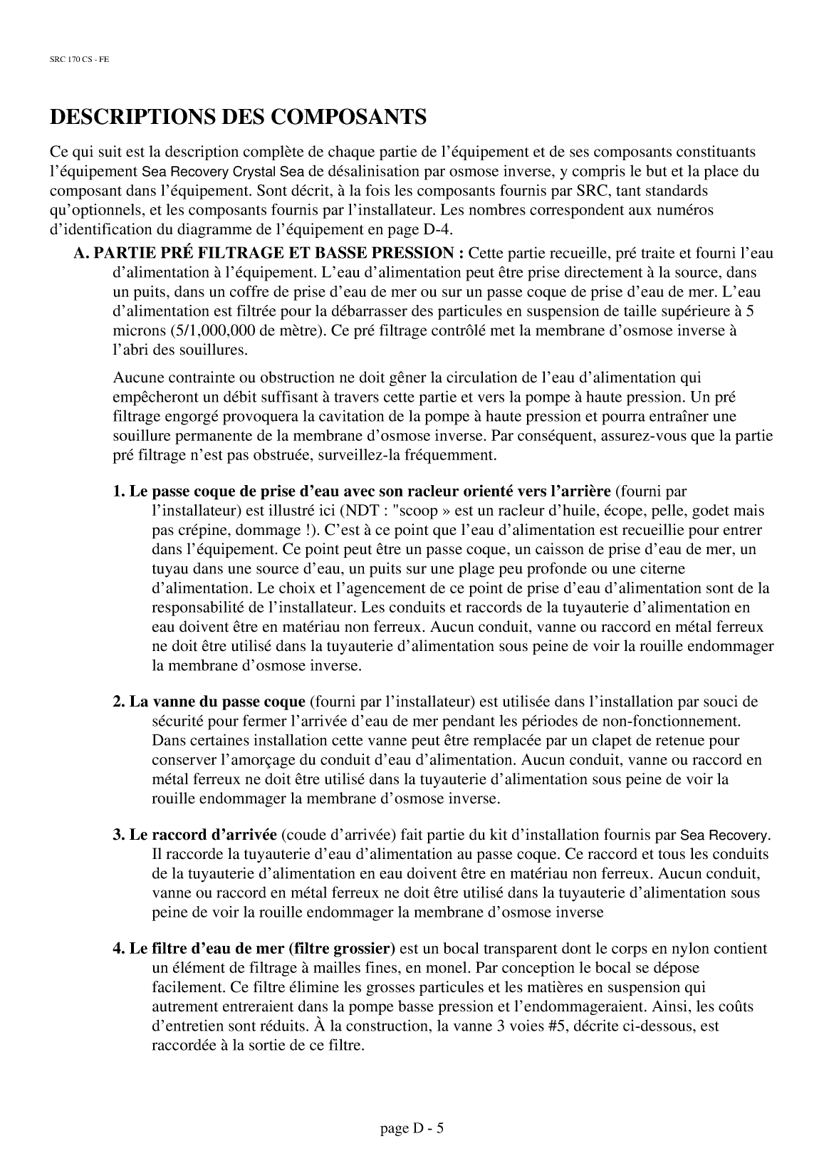 Src: Src 170 french Sea Recovery Src 170 Home Made Translation, Traduction En Français Du Manuel