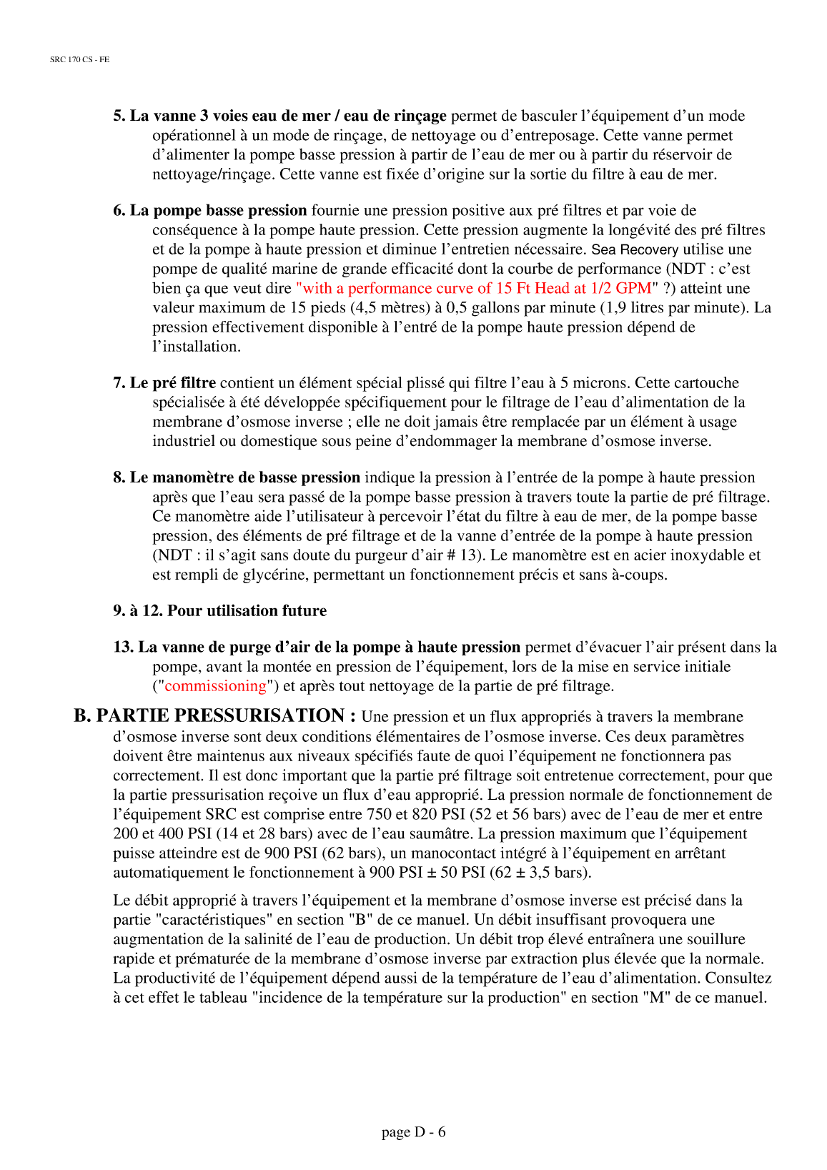 Src: Src 170 french Sea Recovery Src 170 Home Made Translation, Traduction En Français Du Manuel