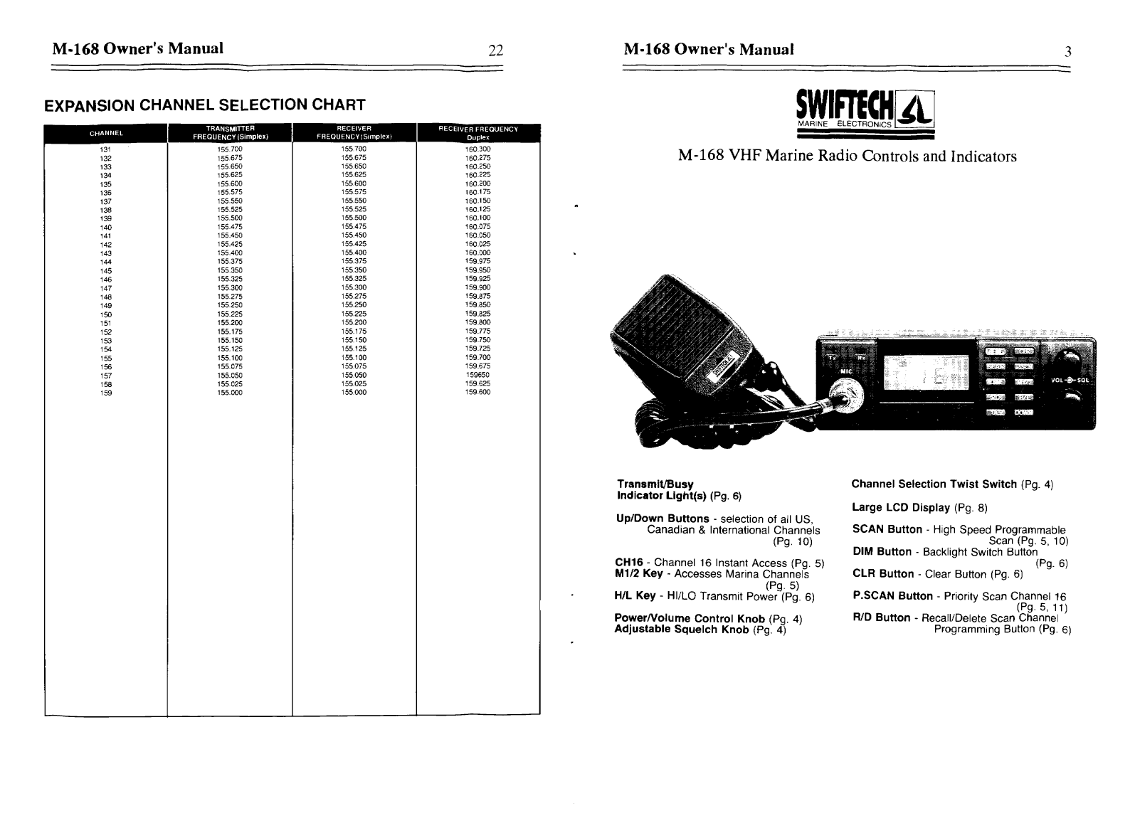 Swiftech M 168 Vhf Owners Manual