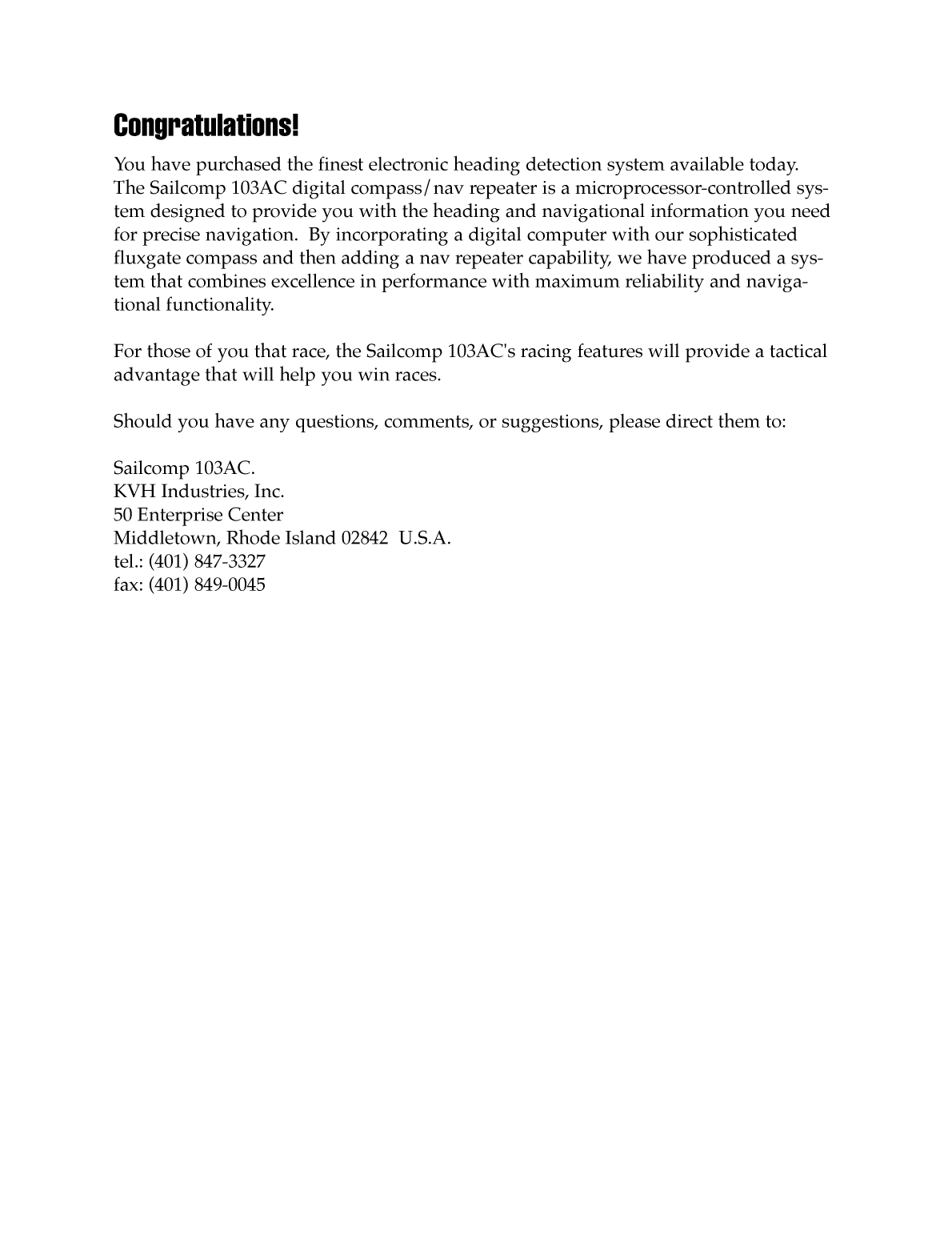 Sailcomp Manual 1107 A