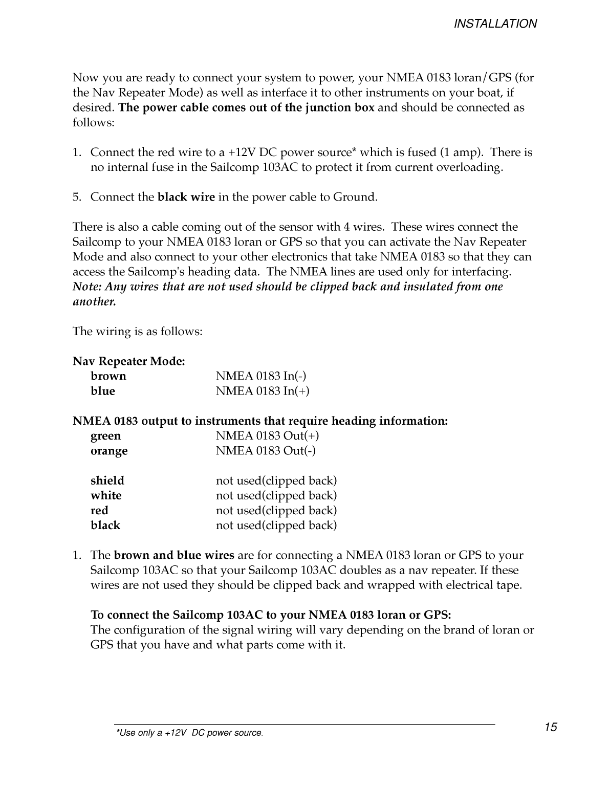 Sailcomp Manual 1107 A